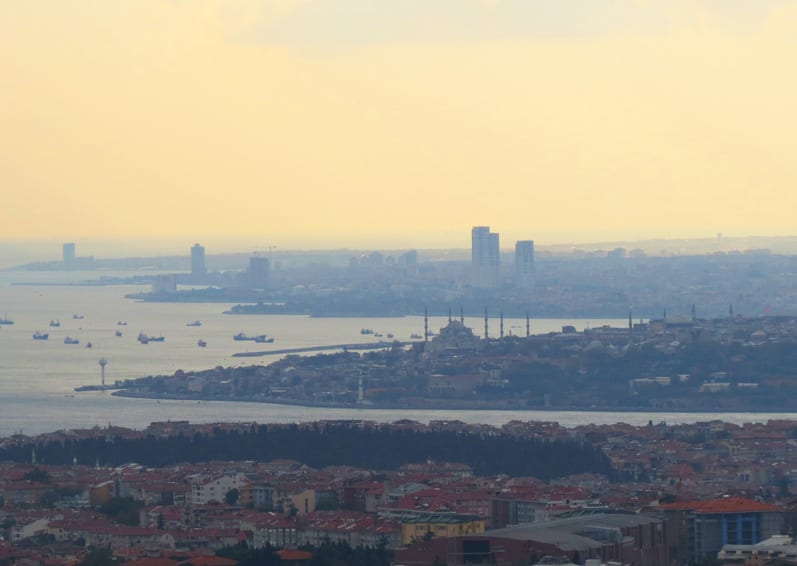 Vista Istambul do lado asiático