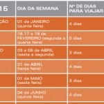 Próxima viagem: Calendário de feriados de 2015 Próxima viagem: Calendário de feriados de 2015