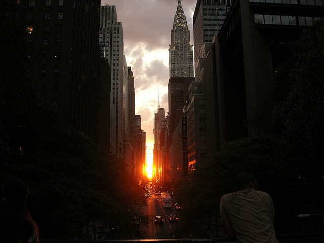 Manhattanhenge na Rua 42