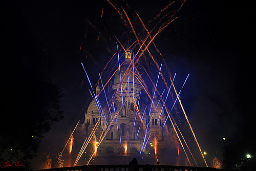 Igreja Montmartre em Paris na Festa do vinho