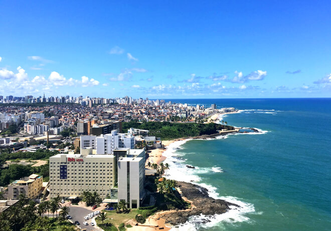 Vista do Ibis Rio Vermelho, um bom hotel em Salvador