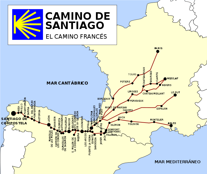 mapa caminho de santiago