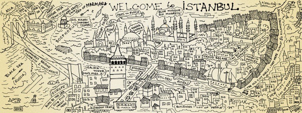 Mapa de viagem Istambul