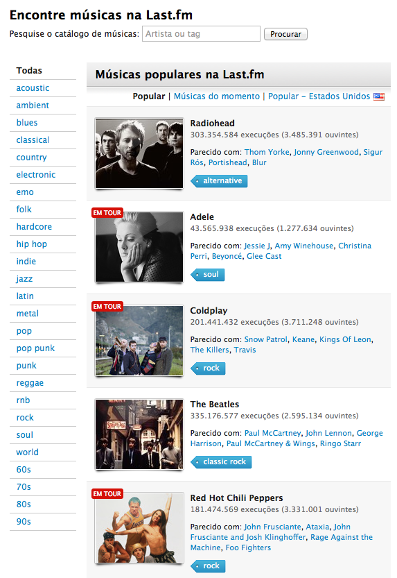 Site de shows Last fm