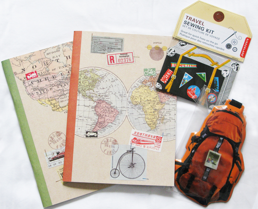 kit caderno de viagem