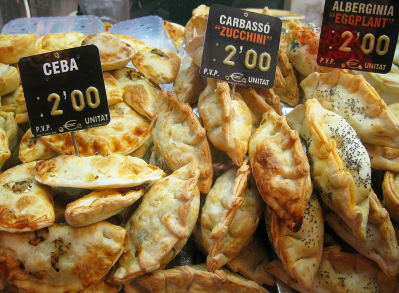 Empanadas no Mercado de la Boqueria. Foto: GC/Blog Vambora!