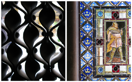 Detalhes do ferro forjado e vitrais no Palau Guell. Foto: GC/Blog Vambora!