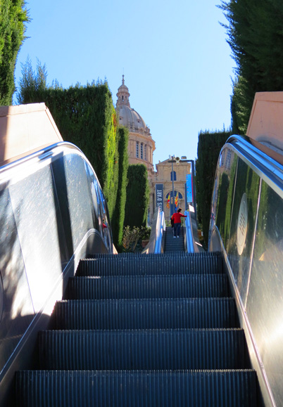 Escadas rolantes até a base de Montjüic. Foto: GC/Blog Vambora!