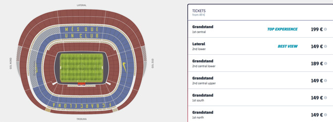 compra ingresso jogo Barcelona FC