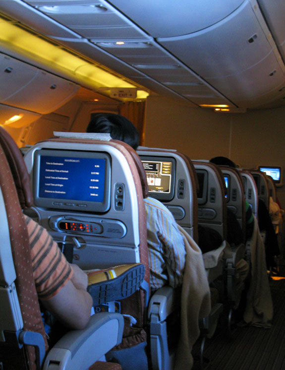 Classe Econômica da Singapore Airlines. Foto: GC/Blog Vambora!