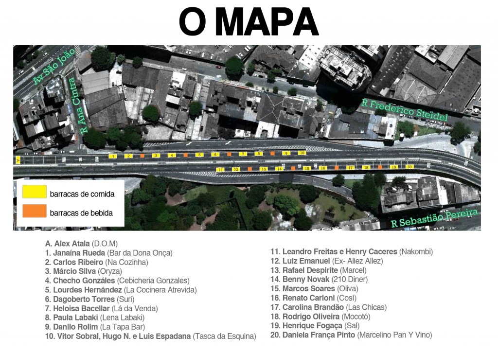 Mapa da feira Chefs de Rua. Foto: MarketingNaCozinha.com.br