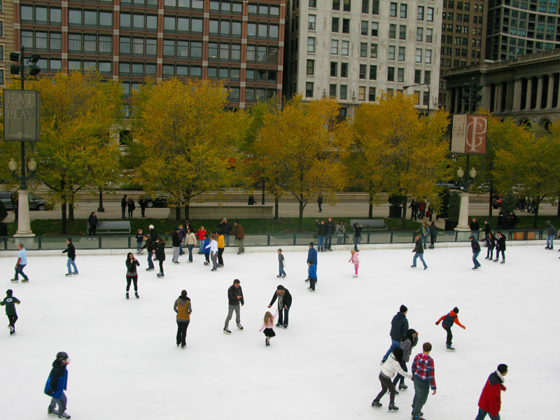 Pista de patinação Millenium Park. Foto: GC/Blog Vambora!