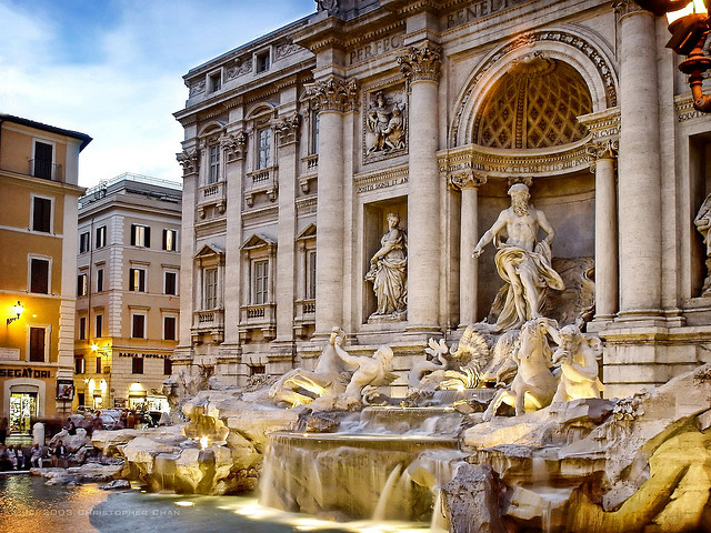 Roma-Christopher-Chan_Flickr Fontana de Trevi em Roma. Foto: Christopher Chan, Flickr
