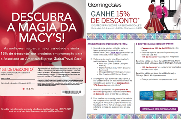 desconto exclusivos da Macy's e Bloomingdale’s. Foto: Divulgação