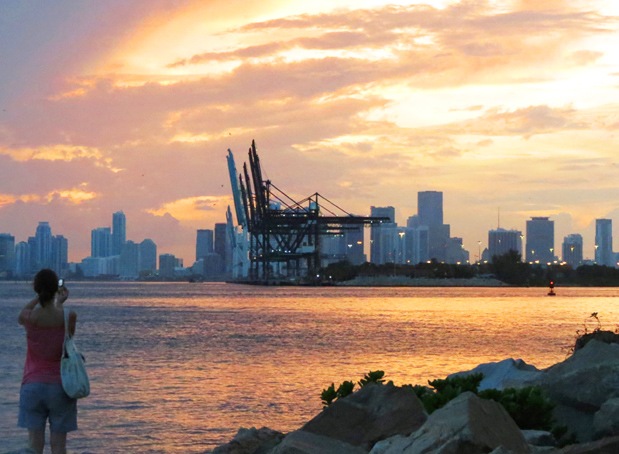 Final de tarde no South Pointe Park. Foto: Blog Vambora!