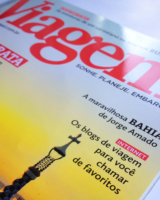 Na Revista Viagem e Turismo em 2012. Foto: Blog Vambora!