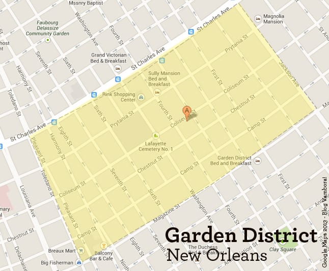 Mapa Garden District