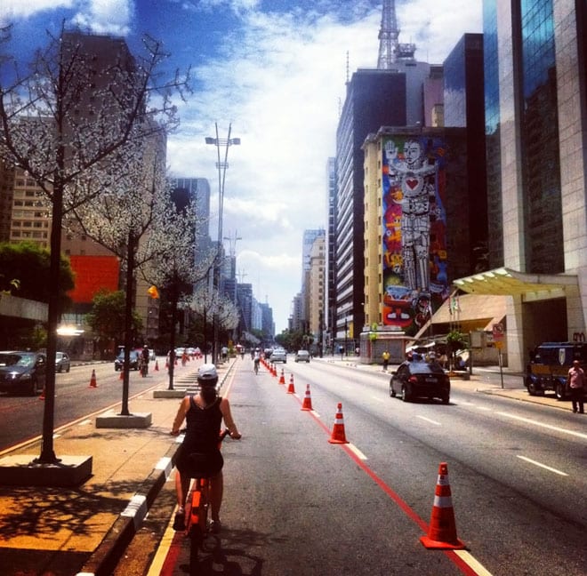 Ciclofaixa da Av. Paulista em São Paulo