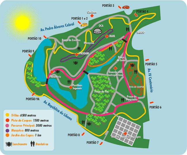 Mapa do Parque do Ibirapuera