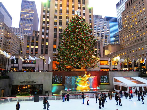 Rockefeller Center em Nova York durante o final do ano