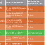 Próxima viagem: Calendário de feriados de 2014