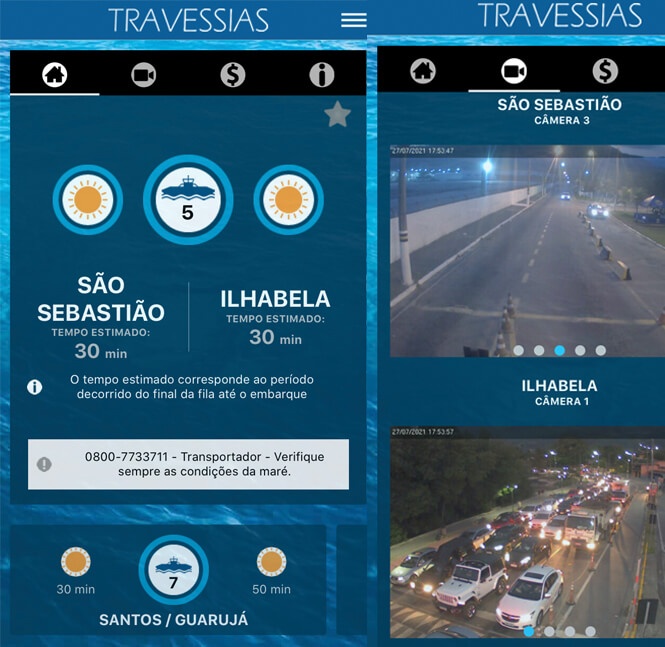 App Travessias para Balsa de Ilhabela