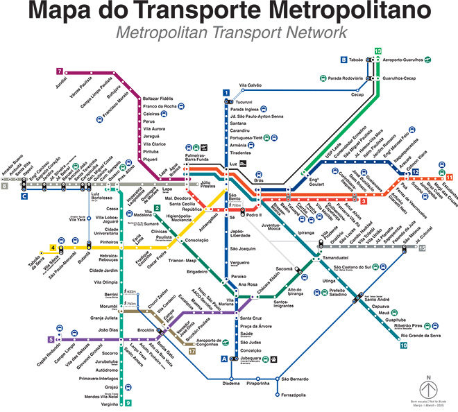 Novo mapa metro São Paulo - atualizado