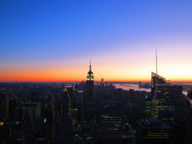 Anoitecer no Top of the Rock