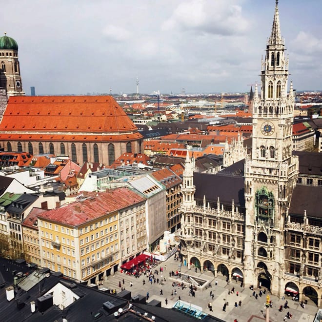 Marienplatz vista da Peterskirche em Munique