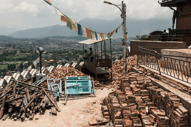 Kathmandu, no Nepal, após o terremoto de Abril/2015. Foto: Rafael Saes