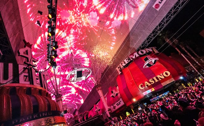 Festa de Réveillon em Las Vegas na Fremont Street