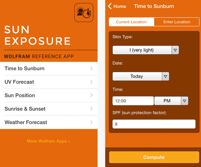 APP Wolfram Sun Exposure Reference