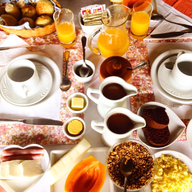 Cafe da manha da Pousada Tijupa em Visconde de Mauá