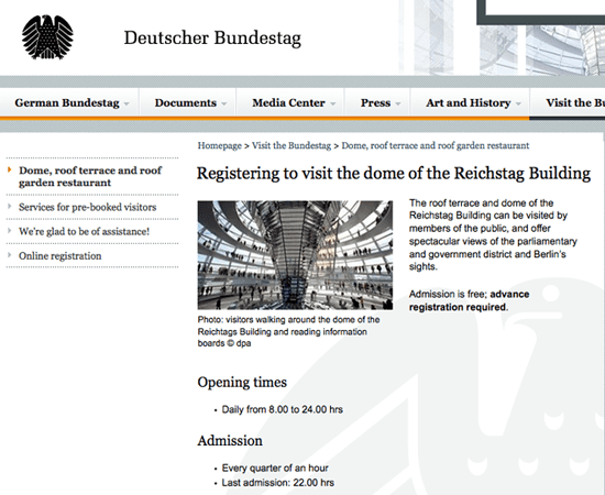 Site Bundestag