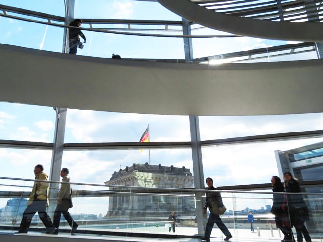 Vista a Cupula do Reichstag em Berlim