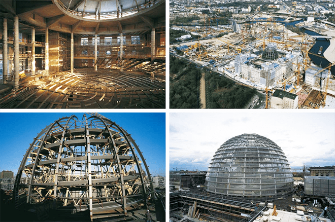 Imagens da construção da nova cúpula