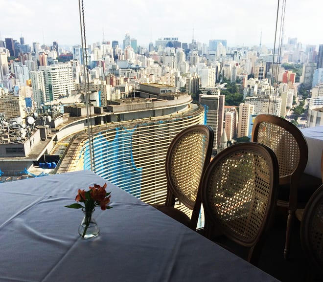 Vista do restaurante do Terraço Itália, no centro de São Paulo