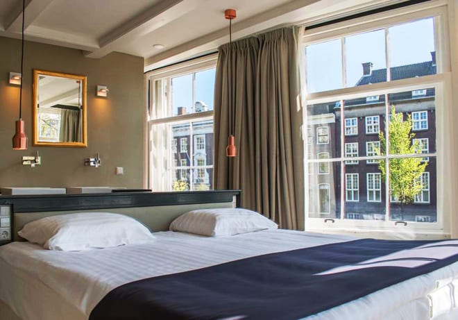 Onde se hospedar em Amsterdam: Quarto com vista para os canais de Amsterdam do Hotel Rudolph