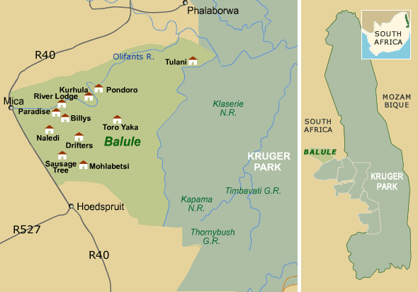Mapa localização Pondoro Game Lodge