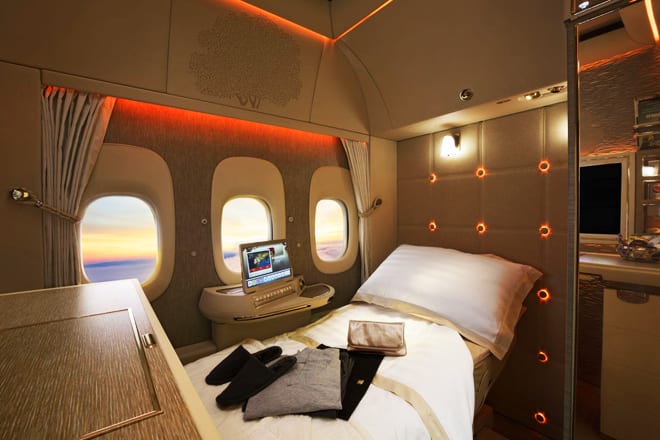 Primeira classe no 777 da Emirates