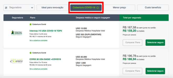 Seguro Viagem com cobertura para Covid
