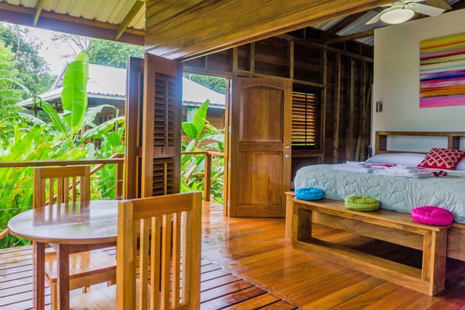 Quarto do Hotel Hummingbird, em Bocas del Tor