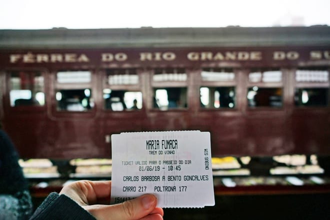 Ingresso para o passeio de Maria Fumaça