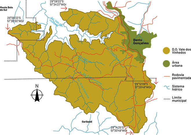 Mapa vale dos vinhedos