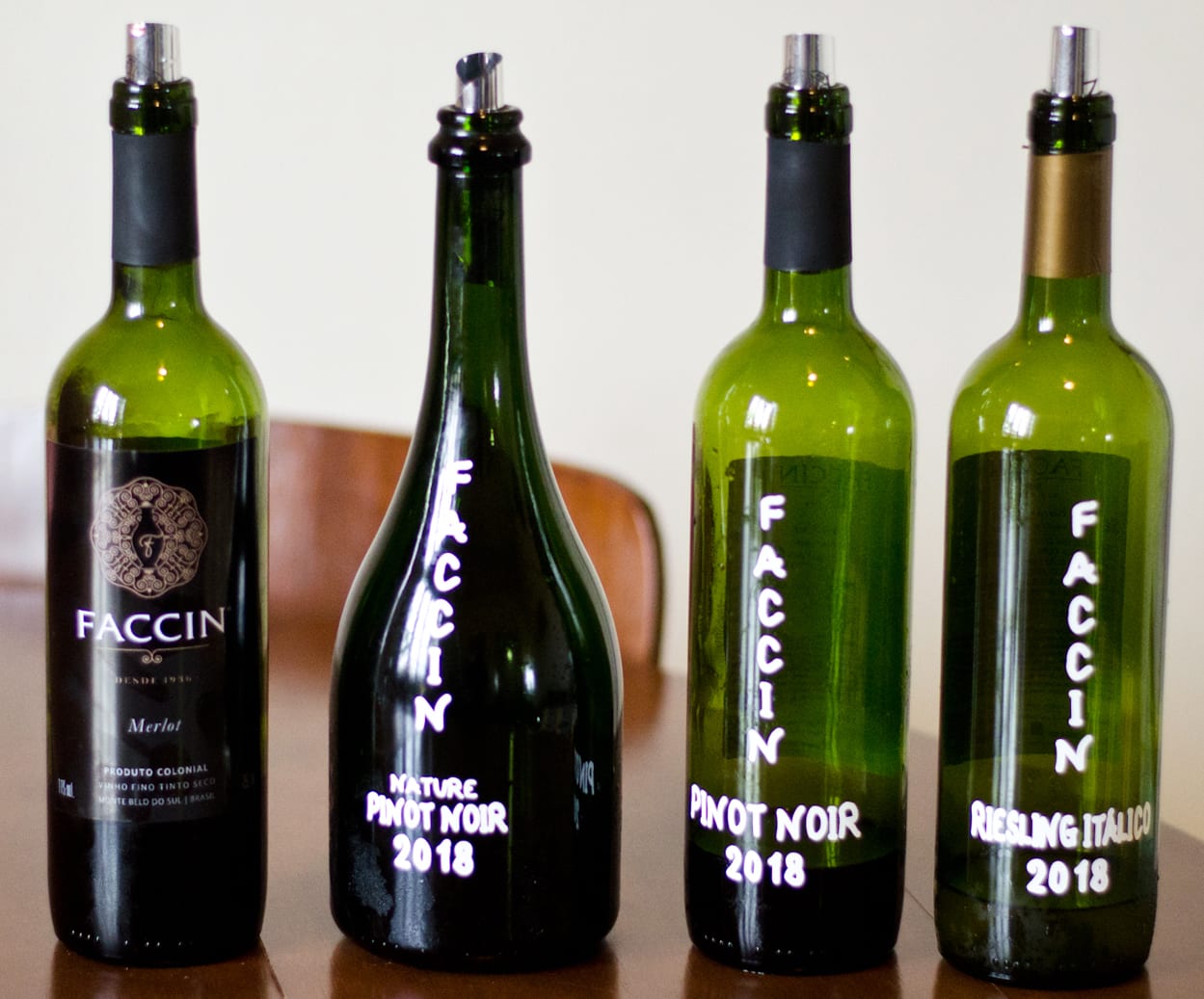 Vinhos naturais da vinícola Faccin