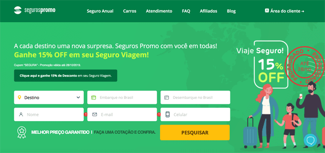 Site Seguros Promo - Seguro Viagem