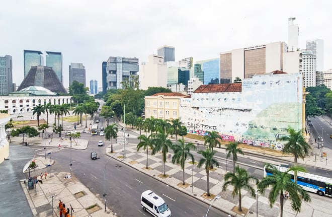 Vista do Hotel Selina Lapa no Rio de Janeiro.