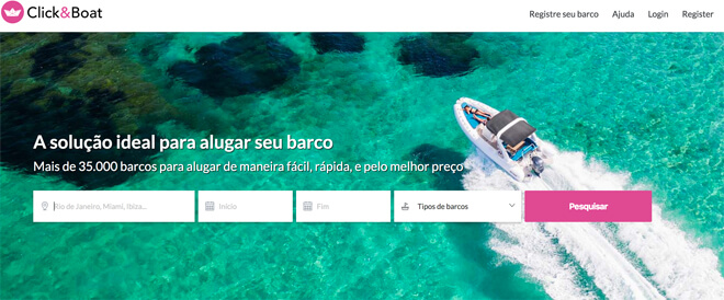 Site Click&Boat pesquisa