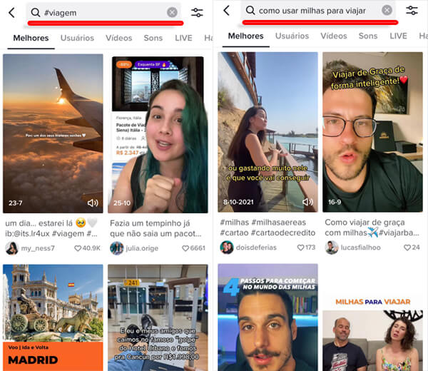 Busca dica viagem tiktok